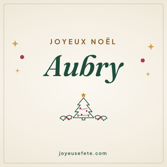 Image carrée « Joyeux Noël Aubry » pour WhatsApp