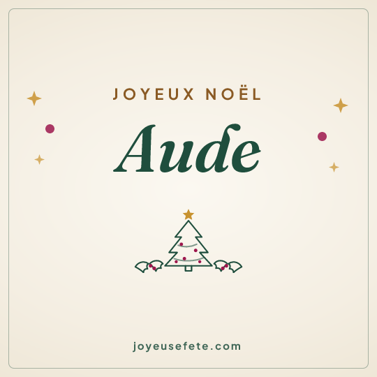 Image carrée « Joyeux Noël Aude » pour WhatsApp