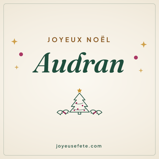 Image carrée « Joyeux Noël Audran » pour WhatsApp