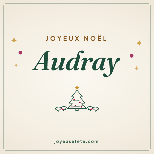 Image carrée « Joyeux Noël Audray » pour WhatsApp