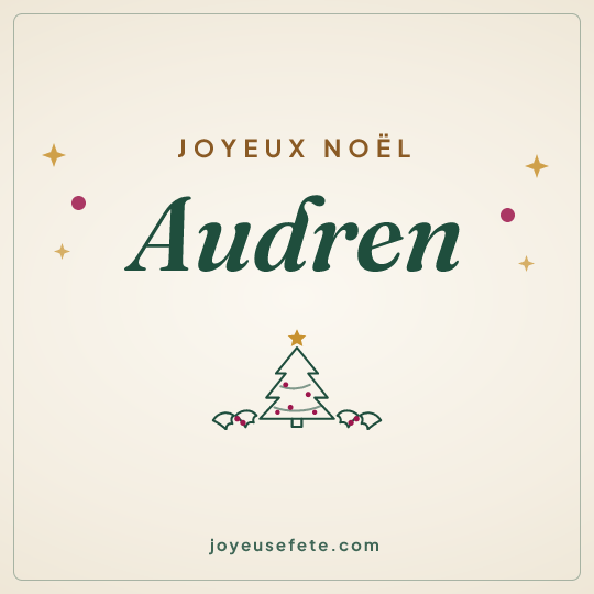 Image carrée « Joyeux Noël Audren » pour WhatsApp