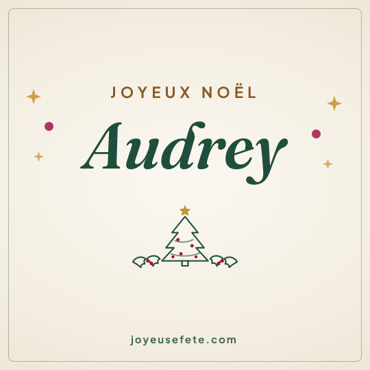 Image carrée « Joyeux Noël Audrey » pour WhatsApp