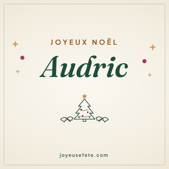 Image carrée « Joyeux Noël Audric » pour WhatsApp