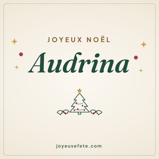Image carrée « Joyeux Noël Audrina » pour WhatsApp