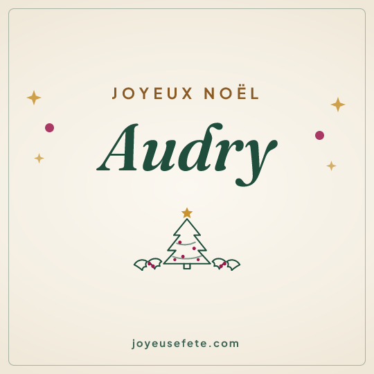 Image carrée « Joyeux Noël Audry » pour WhatsApp