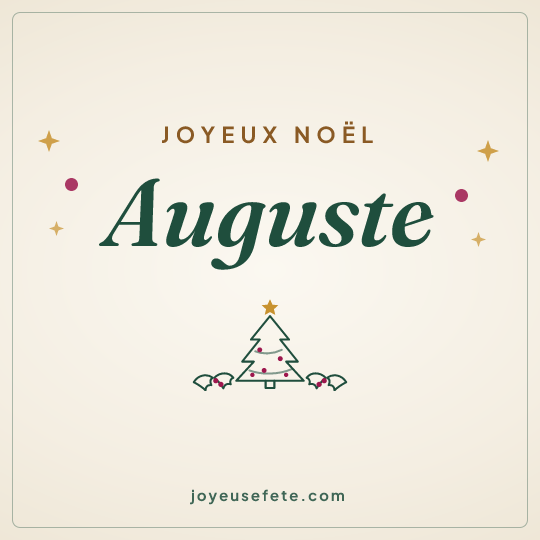 Image carrée « Joyeux Noël Auguste » pour WhatsApp