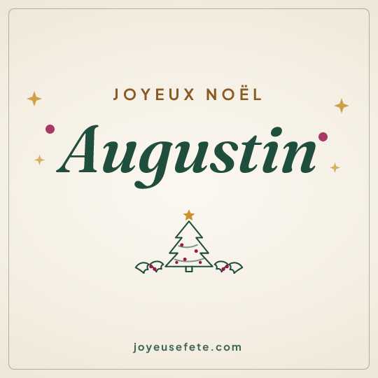 Image carrée « Joyeux Noël Augustin » pour WhatsApp