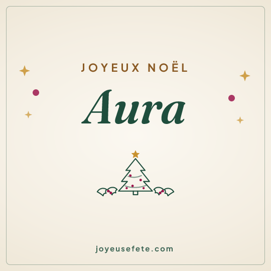 Image carrée « Joyeux Noël Aura » pour WhatsApp