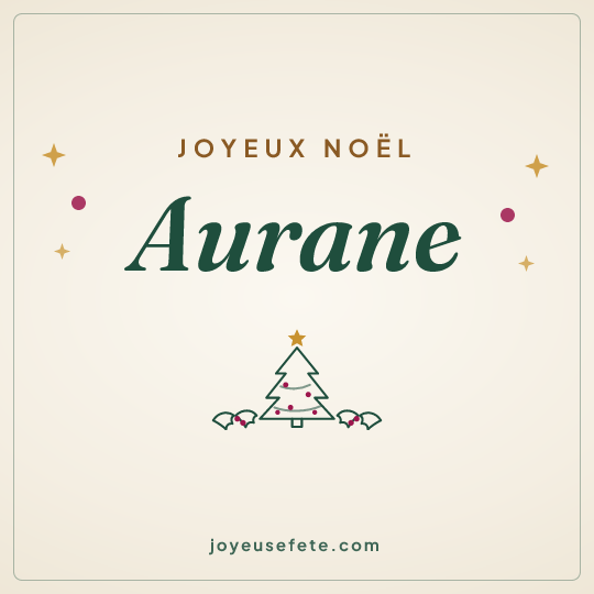 Image carrée « Joyeux Noël Aurane » pour WhatsApp
