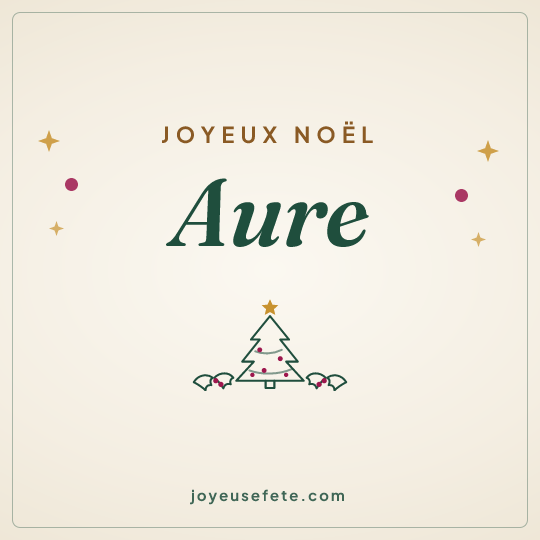 Image carrée « Joyeux Noël Aure » pour WhatsApp