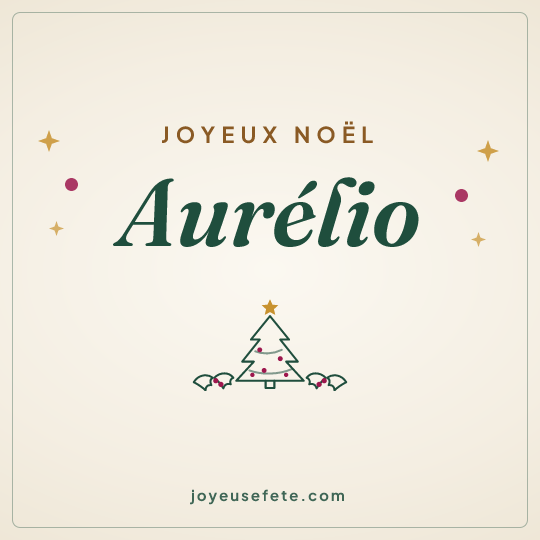 Image carrée « Joyeux Noël Aurélio » pour WhatsApp