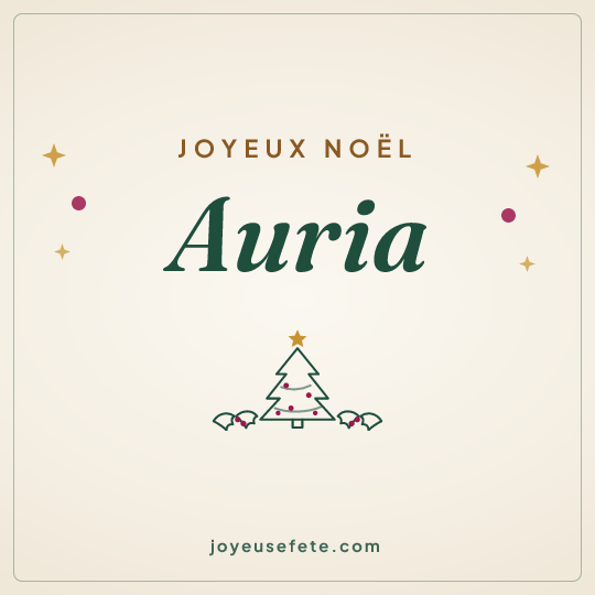 Image carrée « Joyeux Noël Auria » pour WhatsApp