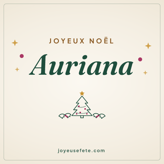 Image carrée « Joyeux Noël Auriana » pour WhatsApp