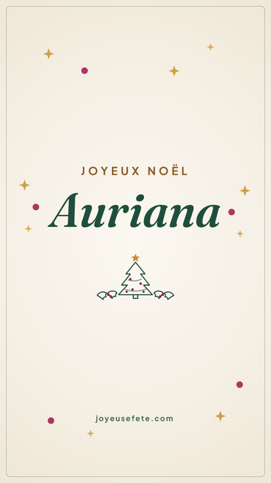 Image « Joyeux Noël Auriana » au format story