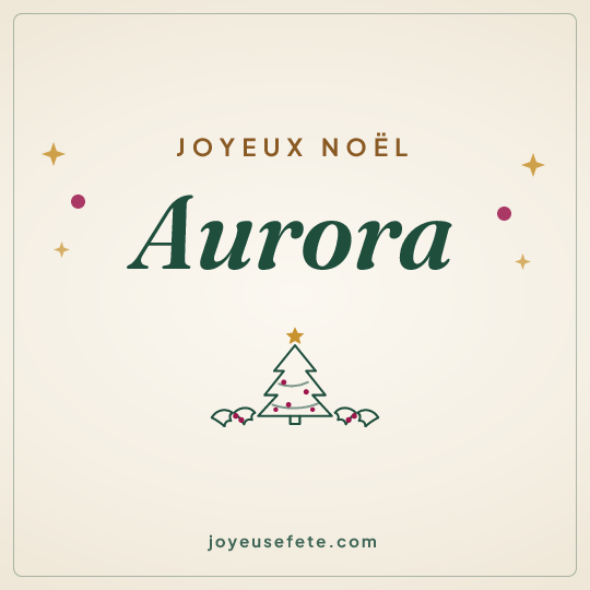 Image carrée « Joyeux Noël Aurora » pour WhatsApp