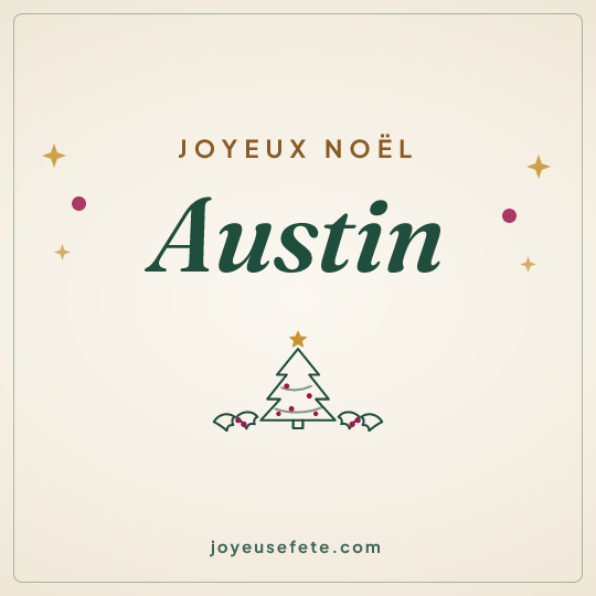 Image carrée « Joyeux Noël Austin » pour WhatsApp