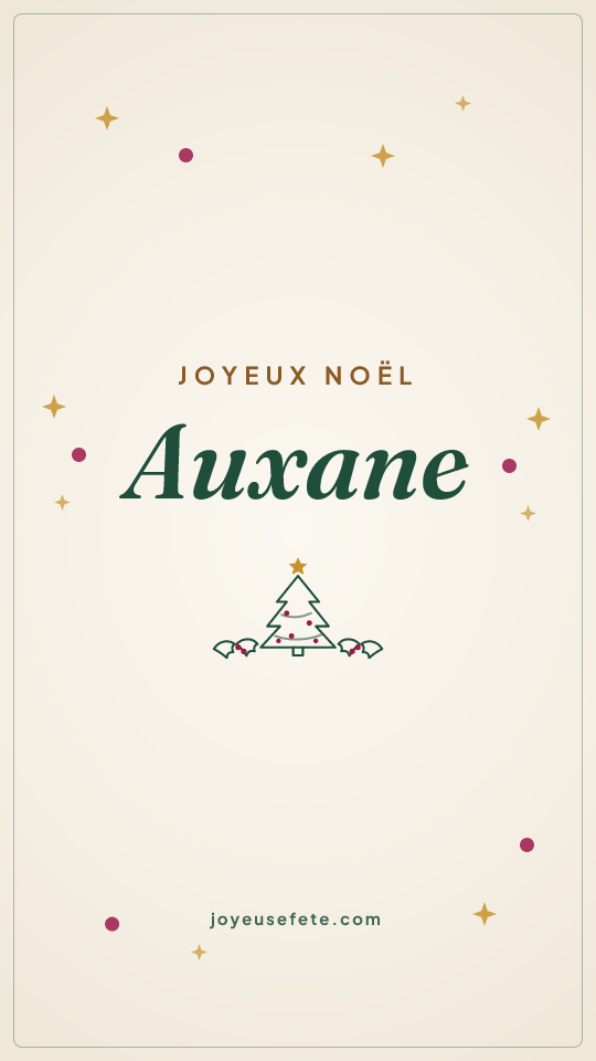 Image « Joyeux Noël Auxane » au format story