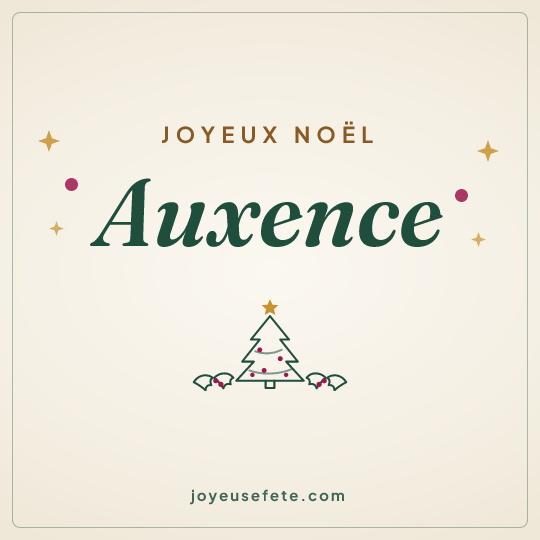 Image carrée « Joyeux Noël Auxence » pour WhatsApp