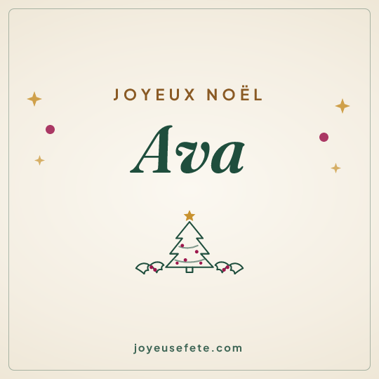 Image carrée « Joyeux Noël Ava » pour WhatsApp