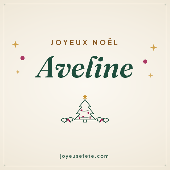 Image carrée « Joyeux Noël Aveline » pour WhatsApp