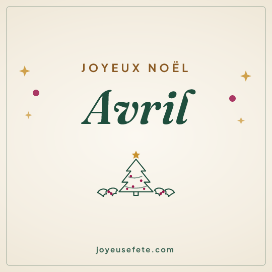 Image carrée « Joyeux Noël Avril » pour WhatsApp