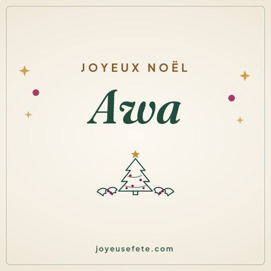 Image carrée « Joyeux Noël Awa » pour WhatsApp
