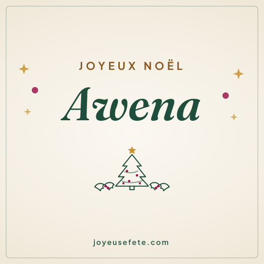 Image carrée « Joyeux Noël Awena » pour WhatsApp