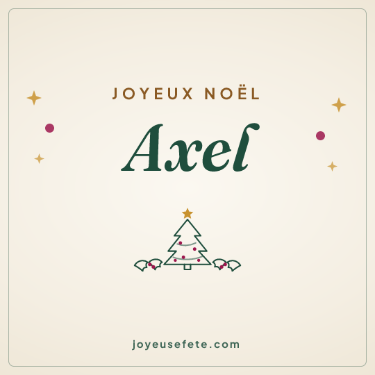 Image carrée « Joyeux Noël Axel » pour WhatsApp