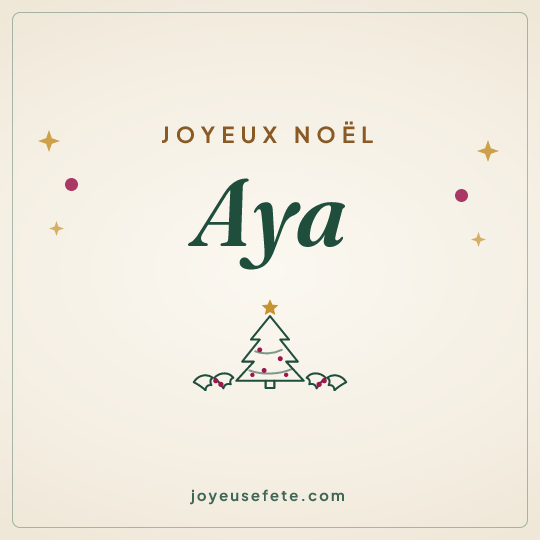 Image carrée « Joyeux Noël Aya » pour WhatsApp