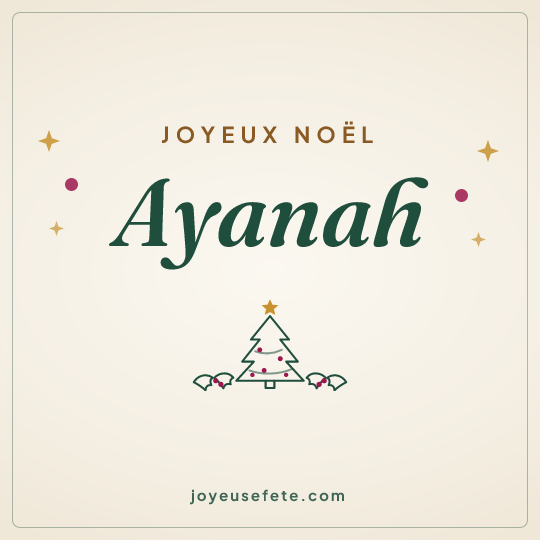 Image carrée « Joyeux Noël Ayanah » pour WhatsApp
