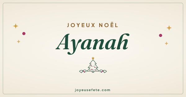Image « Joyeux Noël Ayanah » au format large