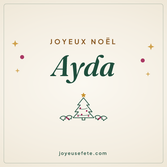Image carrée « Joyeux Noël Ayda » pour WhatsApp