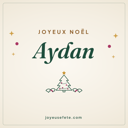 Image carrée « Joyeux Noël Aydan » pour WhatsApp