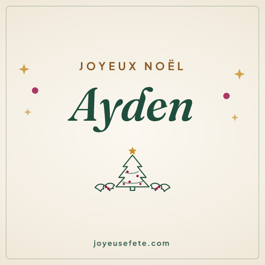 Image carrée « Joyeux Noël Ayden » pour WhatsApp