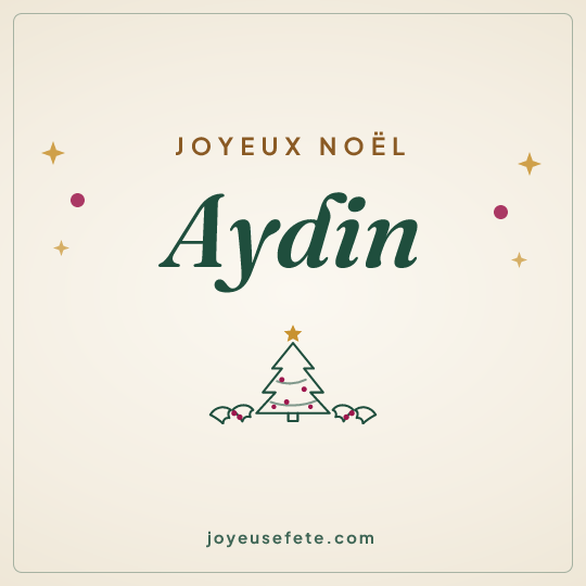 Image carrée « Joyeux Noël Aydin » pour WhatsApp
