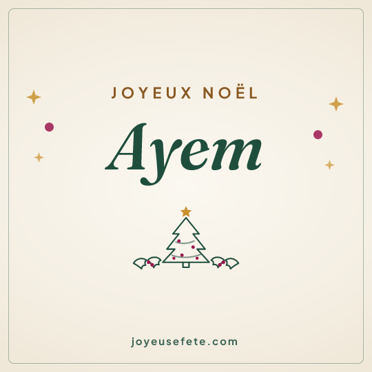 Image carrée « Joyeux Noël Ayem » pour WhatsApp
