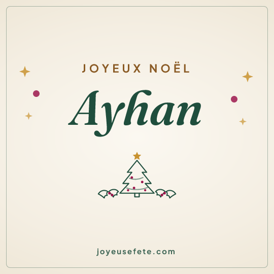 Image carrée « Joyeux Noël Ayhan » pour WhatsApp
