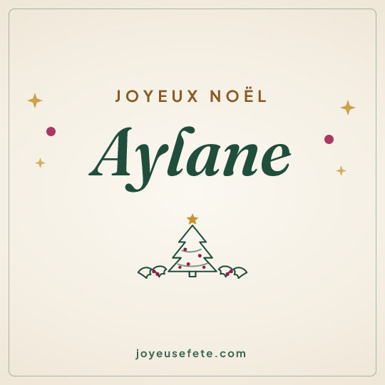 Image carrée « Joyeux Noël Aylane » pour WhatsApp