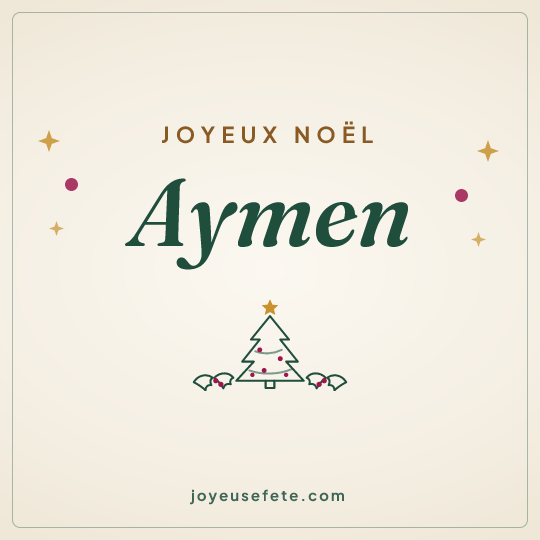 Image carrée « Joyeux Noël Aymen » pour WhatsApp