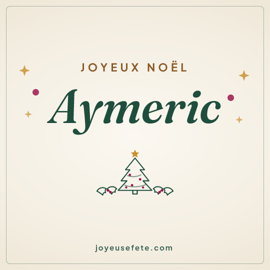 Image carrée « Joyeux Noël Aymeric » pour WhatsApp