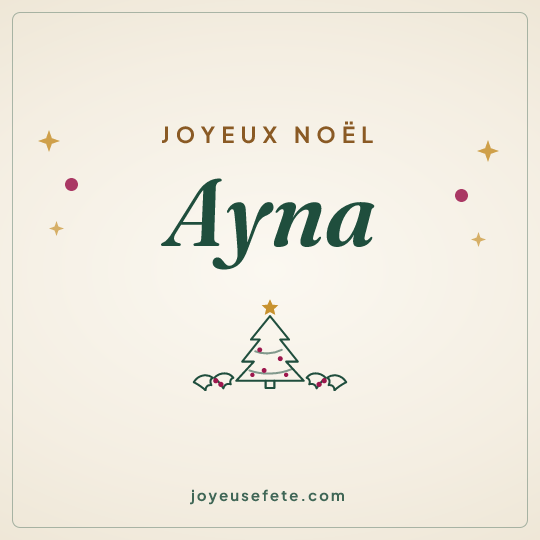 Image carrée « Joyeux Noël Ayna » pour WhatsApp