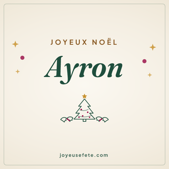 Image carrée « Joyeux Noël Ayron » pour WhatsApp