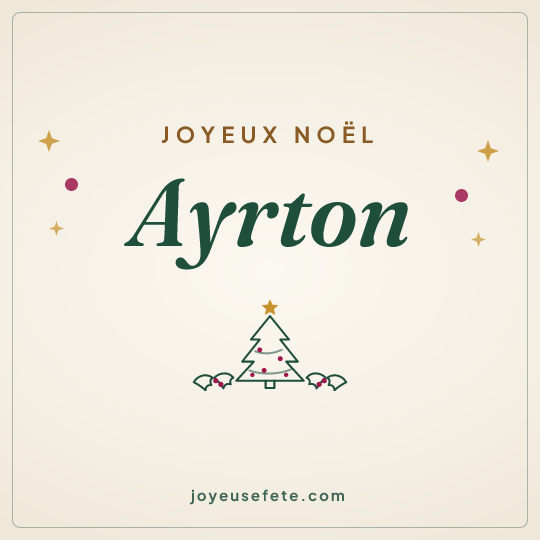 Image carrée « Joyeux Noël Ayrton » pour WhatsApp