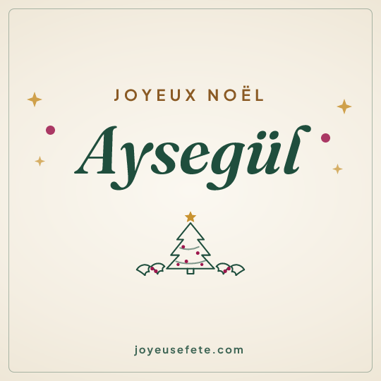 Image carrée « Joyeux Noël Aysegül » pour WhatsApp