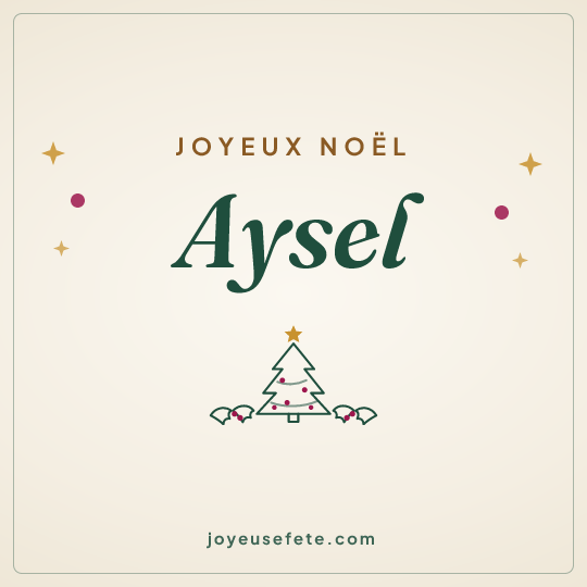 Image carrée « Joyeux Noël Aysel » pour WhatsApp