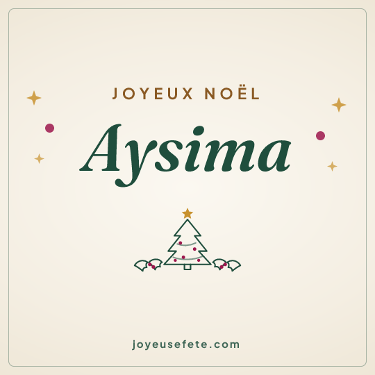 Image carrée « Joyeux Noël Aysima » pour WhatsApp