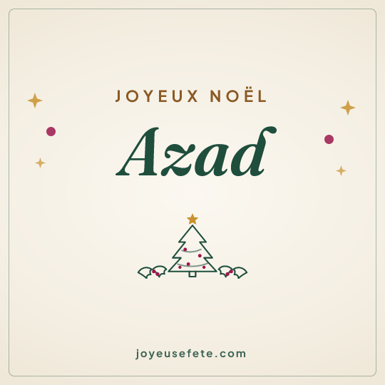 Image carrée « Joyeux Noël Azad » pour WhatsApp