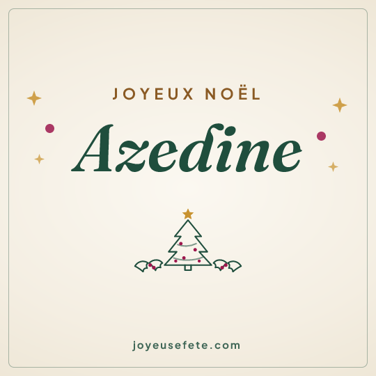 Image carrée « Joyeux Noël Azedine » pour WhatsApp