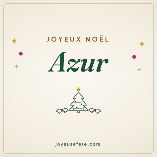 Image carrée « Joyeux Noël Azur » pour WhatsApp