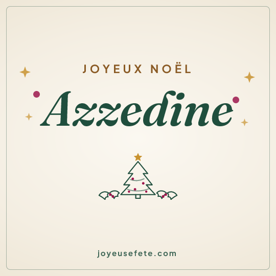 Image carrée « Joyeux Noël Azzedine » pour WhatsApp